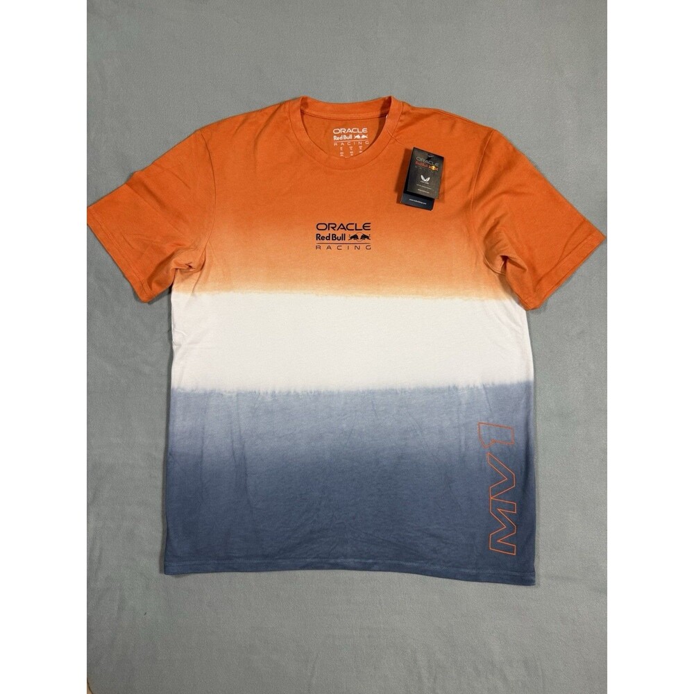 Oracle Red Bull Racing Castore Max Verstappen MV1 Dip Dye T-Shirt Orange XL NWT